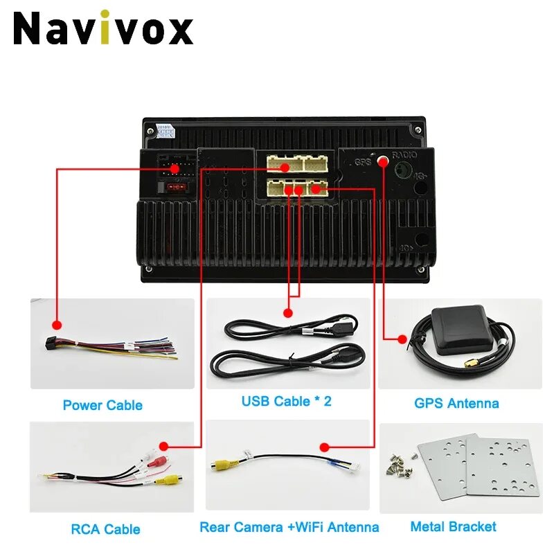 Подключение 9 дюймовой магнитолы андроид Navivox 2 Din Android Car Radio 7" Universal Car DVD GPS Player Android 9.0 Mult