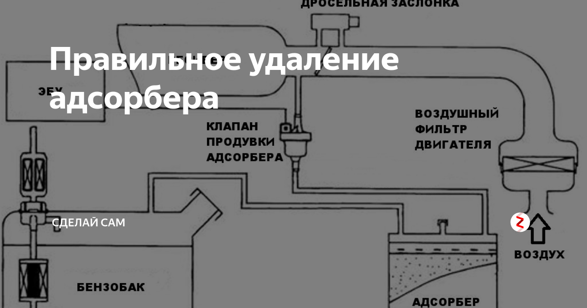 Подключение абсорбера ваз Правильное удаление адсорбера Сделай Сам Дзен