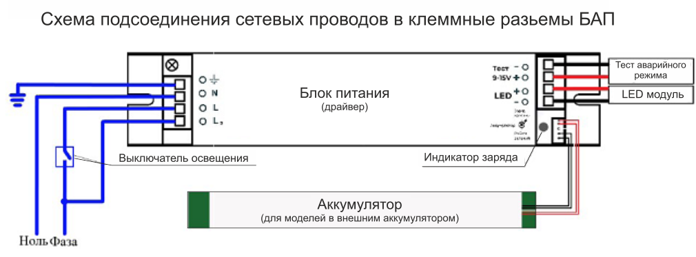 Подключение аварийного светильника через выключатель Светильник с блоком аварийного питания БАП. Как они работают?