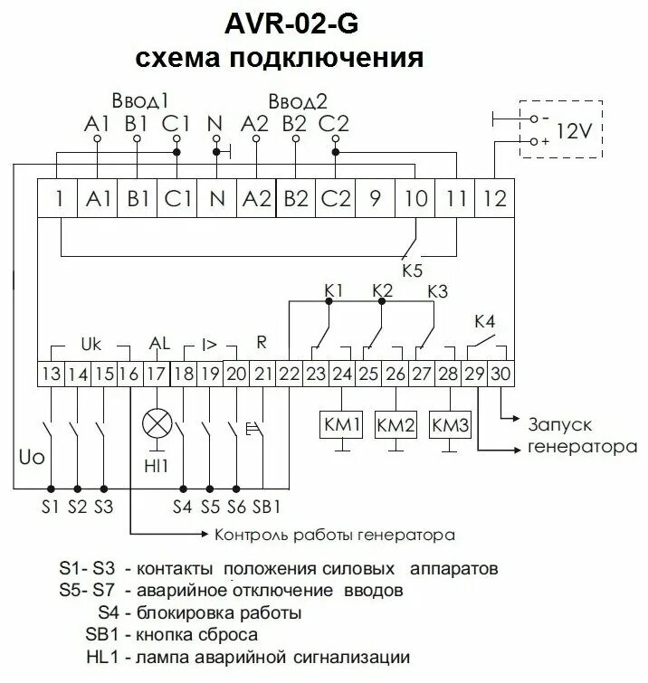 Подключение авр 1 карат Устройство управления резервным питанием F&F AVR-02-G, 3х400В+N 5х8А 5P IP20, EA