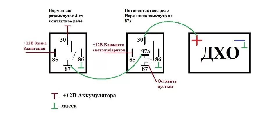 Подключение авто реле 4 контактов НУЖНА помощь подключения ДХО! - Honda Civic 4D (8G), 1,8 л, 2009 года стайлинг D