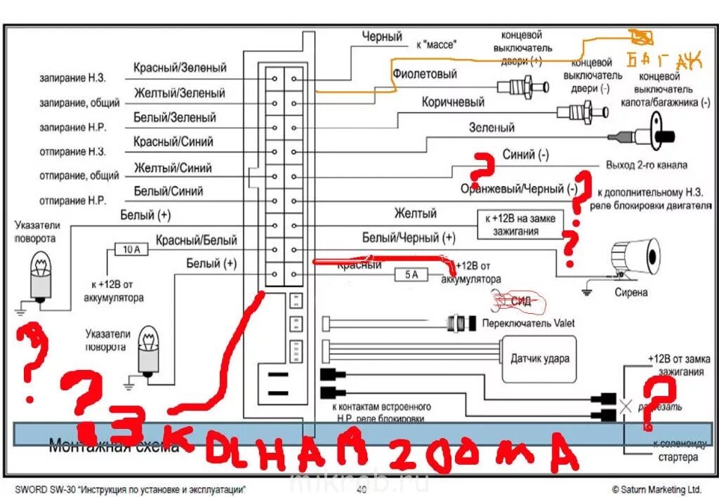 Подключение автозапуска без сигнализации Установка сигналки без автозапуска, но с обраткой на RF-3 - Клуб любителей микро