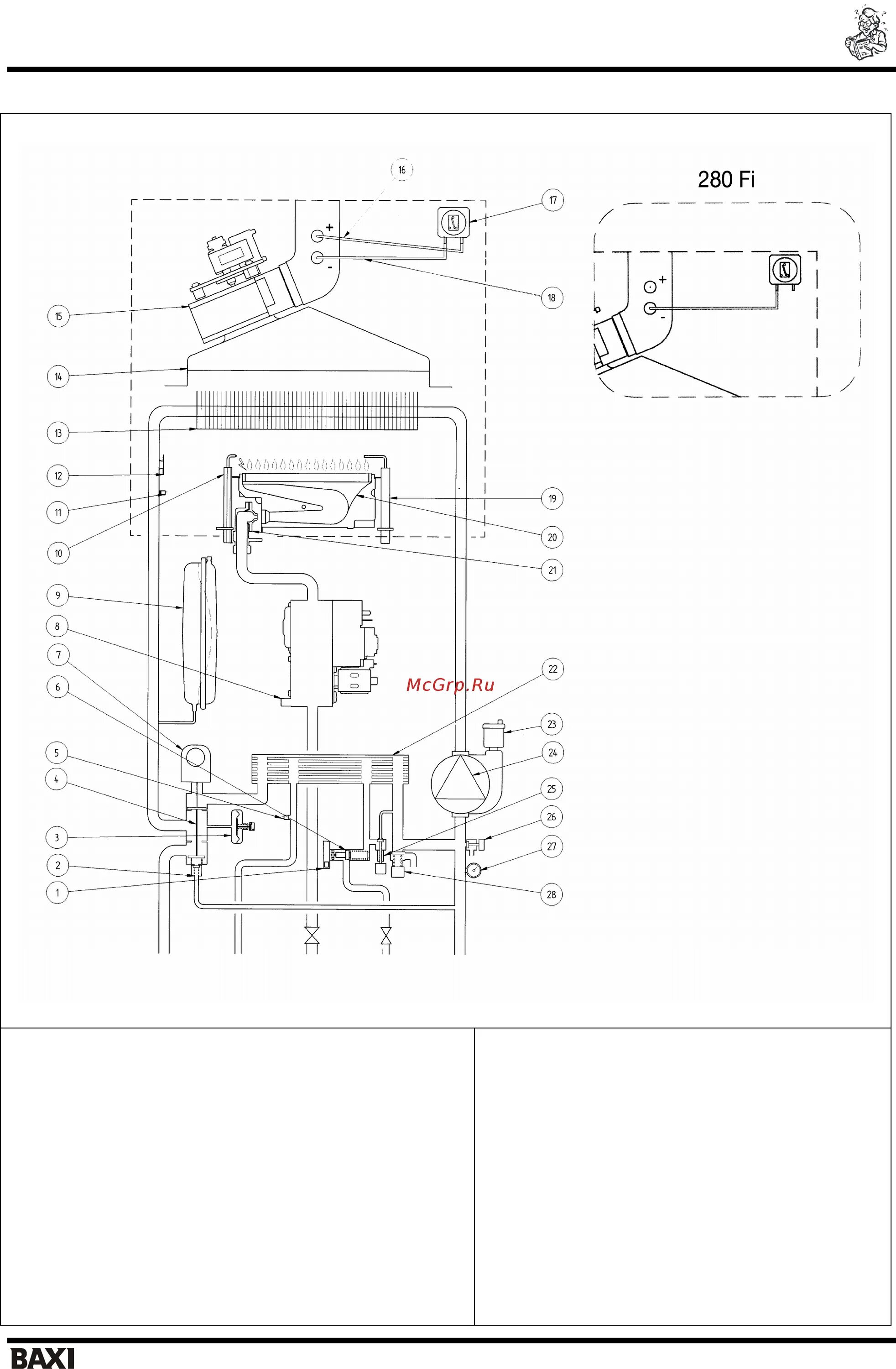 Подключение бакси луна 3 Baxi ECO 3 240 Fi 27/33 Функциональные схем