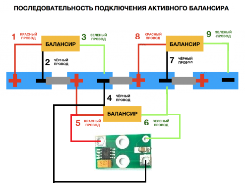 Подключение балансира к титанату 1 секция Схема подключения литий титаната - Фотоподборки 1