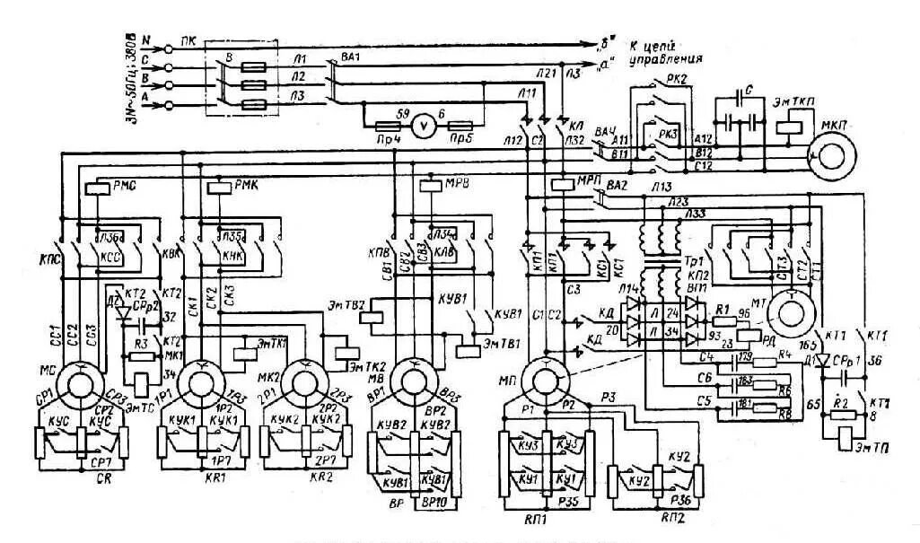 Подключение башенного крана к электрической сети craneinfo.ru: Кран КБ-405.1. Схема электрическая принципиальная
