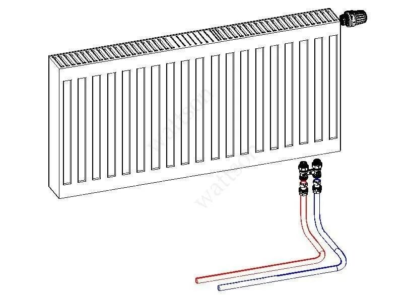 Подключение батарей с нижней подводкой Подключение радиаторов лемакс