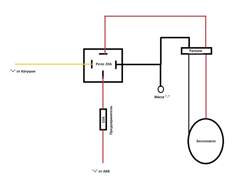 Подключение бензонасоса через реле Улучшайзинг). Установка электробензонасоса низкого давления. - Москвич 2141, 2 л