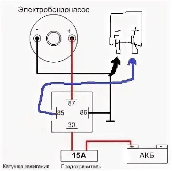 Подключение бензонасоса через реле Электробензонасос низкого давления на МОСКВИЧ 2141 - Москвич 2141, 1,8 л, 1991 г