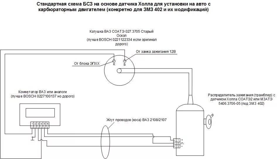 Подключение бесконтактного зажигания 402 двигатель Зажигание ЗМЗ 402 - ГАЗ 3110, 2,5 л, 1998 года тюнинг DRIVE2