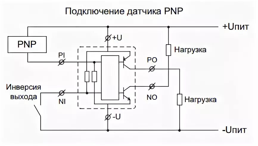 Подключение бесконтактных датчиков Устройство согласования PNP/NPN сигналов на Дин рейку, Россия Электротехническая