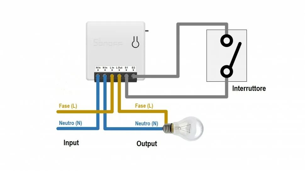 Подключение беспроводная кнопка Sonoff mini