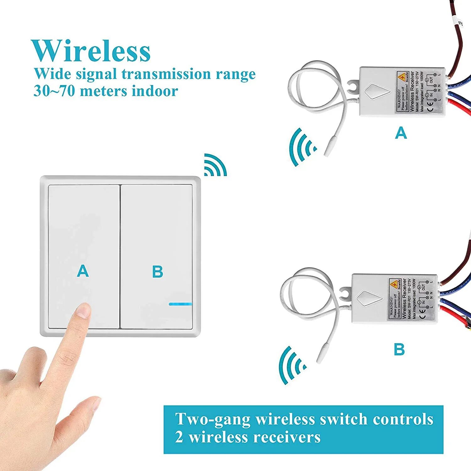 Подключение беспроводная кнопка 2pcs Wireless Light Switch With Receiver Kit Outdoor RF Remote Lamp Bulb IP54 Wa