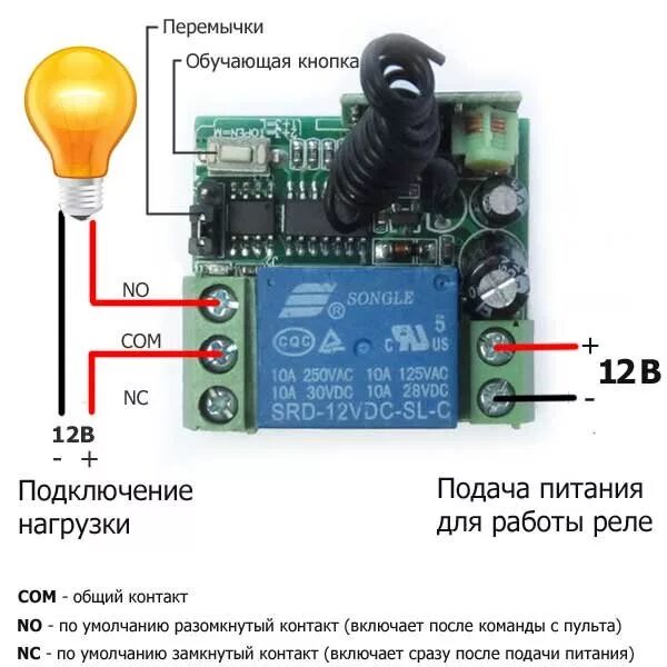 Подключение беспроводного реле Подключить пульт дистанционного управления