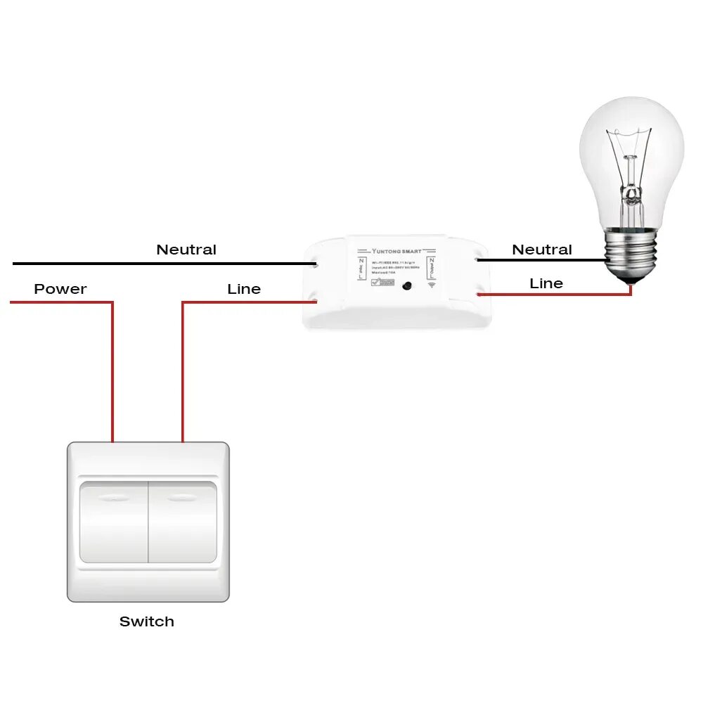 Подключение беспроводного выключателя без нуля Smart WiFi Switch Wireless Universal Module Timer Via IOS Android Remote Control