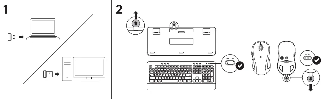 Подключение беспроводной клавиатуры к компьютеру Logitech MK545 Advanced Wireless Keyboard sy Mouse Combo User Guide