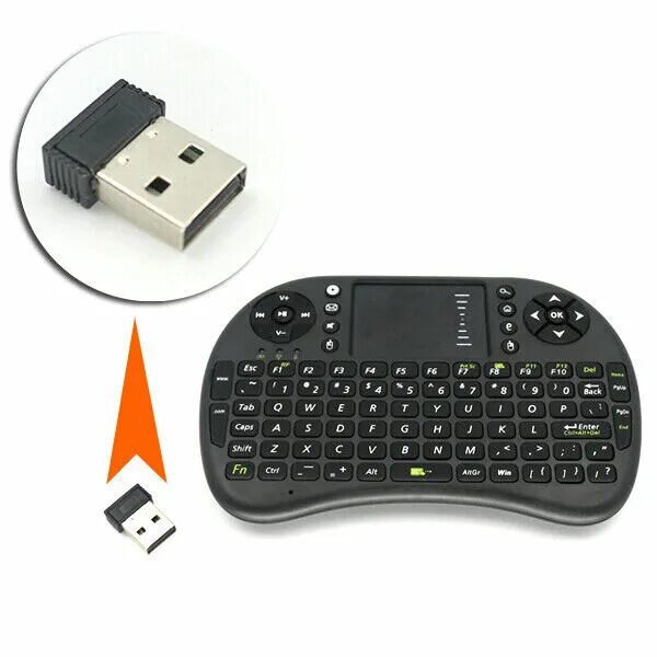 Подключение беспроводной клавиатуры к компьютеру Handheld Wireless Keyboard Mouse for Amazon FIRE Stick PC or TV BOX OTG included