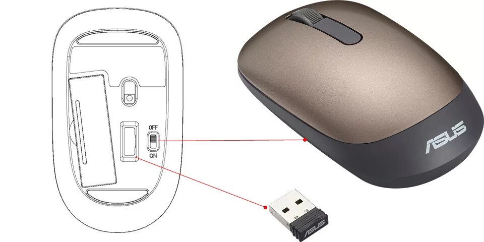 Подключение беспроводной мыши без адаптера WT205 ｜ Mice and Mouse Pads ｜ ASUS Switzerland