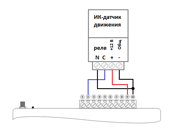 Подключение беспроводных датчиков Подключение 4-х проводных охранных датчиков движенияк к GSM - термометру- Телеме