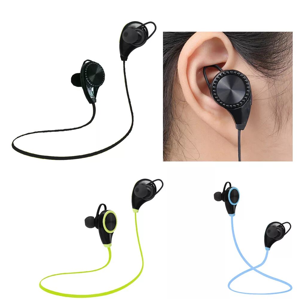 Подключение беспроводных наушников проводом Sports Bluetooth Device Sweatproof Wireless Stereo Headsets Headphone oct13 head