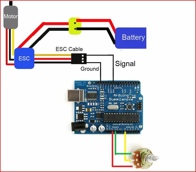 Подключение бесщеточного двигателя к ардуино Issue with Arduino Uno and Turnigy Marine 80A-HV ESC - Motors, Mechanics, Power 