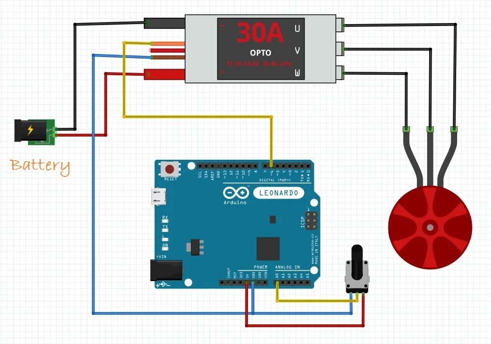 Подключение бесщеточного двигателя к ардуино Управляем двигателем ардуино