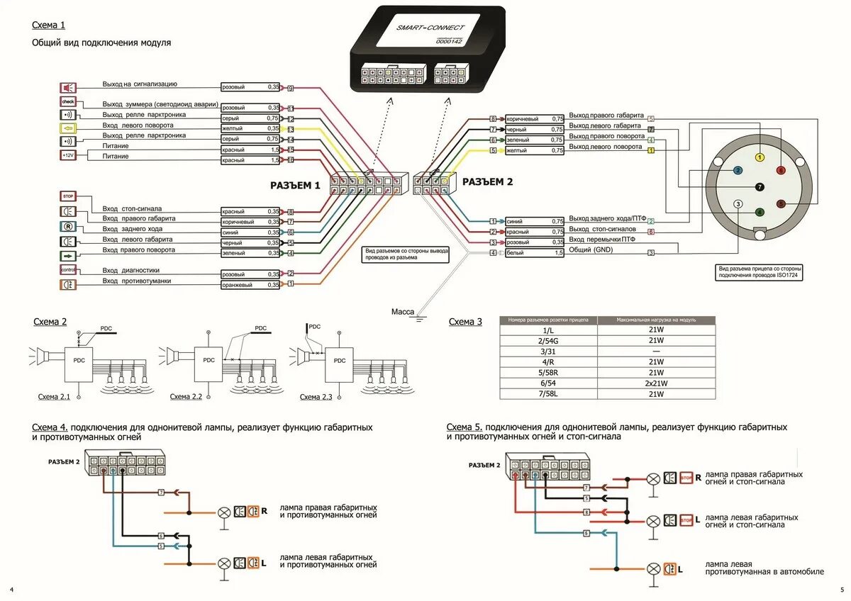 Подключение без блока согласования Блок согласования Smart-Connect Rival с розеткой 7-pin и проводкой 1,7 метра, F.