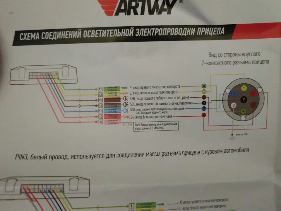 Подключение без блока согласования Фаркоп Leader Plus T-VAZ-44A + блок согласования Artway-pro SC-PRO-100N - Lada V