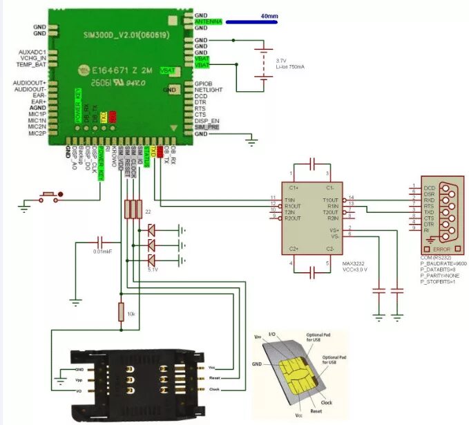 Подключение без сим карты Schematic diagram of a SIM300 GSM shield (SIMCOM Limited, 2006) Download Scienti