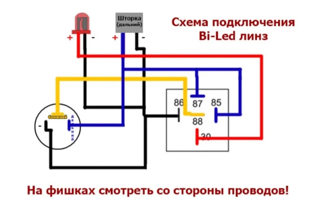 Подключение би лед через реле Bi led линзы в nissan x-trail до рестайл - Nissan X-Trail II (t31), 2 л, 2007 го