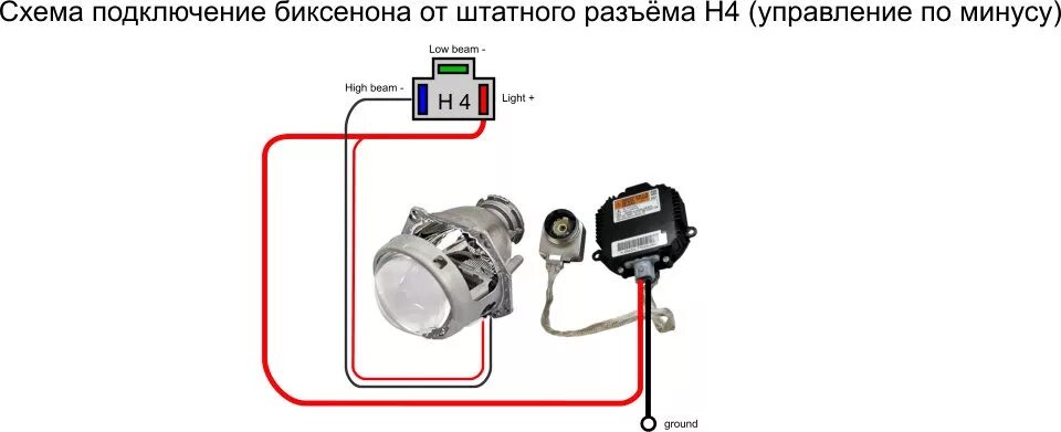 Подключение би лед к h4 через реле Схемы правильного подключения ксенона к H4 - DRIVE2