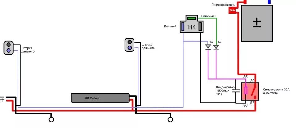 Подключение би лед к h4 через реле Реле би-ксенона своими руками - Daewoo Lanos, 1,5 л, 2007 года своими руками DRI