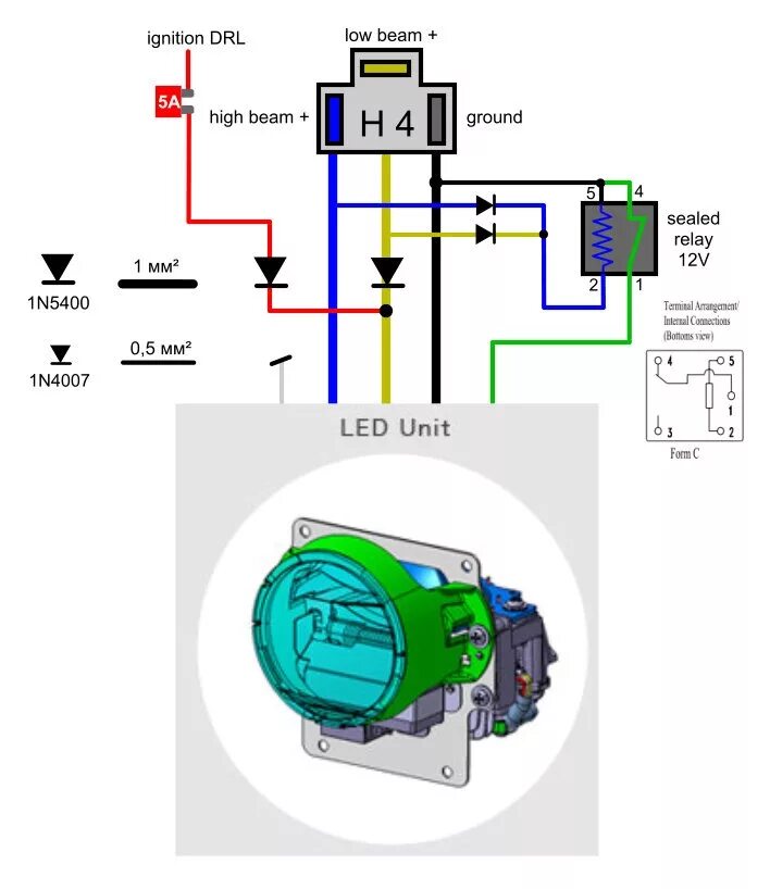 Подключение билед линз к h4 через реле Первый светодиодный модуль для ретрофита - DRIVE2