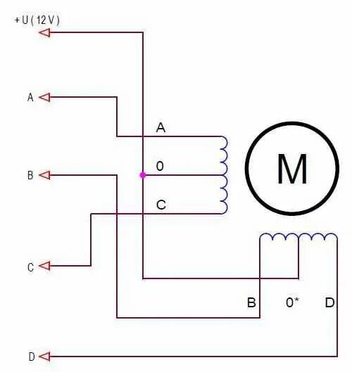 Подключение биполярный двигатель Схема подключения униполярного шагового двигателя 6 выводов Электронная схема, Н