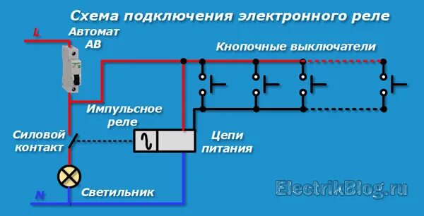 Подключение бистабильного реле Как подключить импульсное реле: 3 схемы Блог домашнего электрика