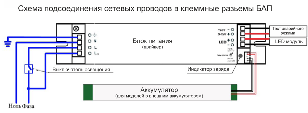 Подключение блока аварийного питания Светильник с блоком аварийного питания БАП. Как они работают?