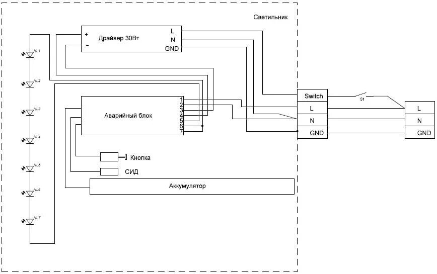 Подключение блока аварийного питания к светодиодному светильнику PELASTUS БАП 1.3 - блок аварийного питания для светодиодных светильников до 50 В