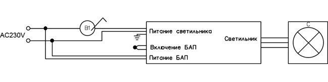 Подключение блока аварийного питания светильника БАП IP67 - купить в Москве по выгодной цене - производитель ФОКУС