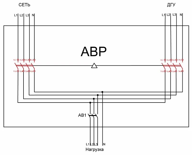 Подключение блока авр с сети Подключение ДГУ (электростанции)