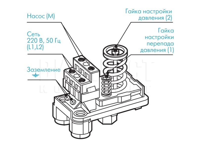 Подключение блока автоматики к реле подробно Реле давления для насосной стации купить в Минске