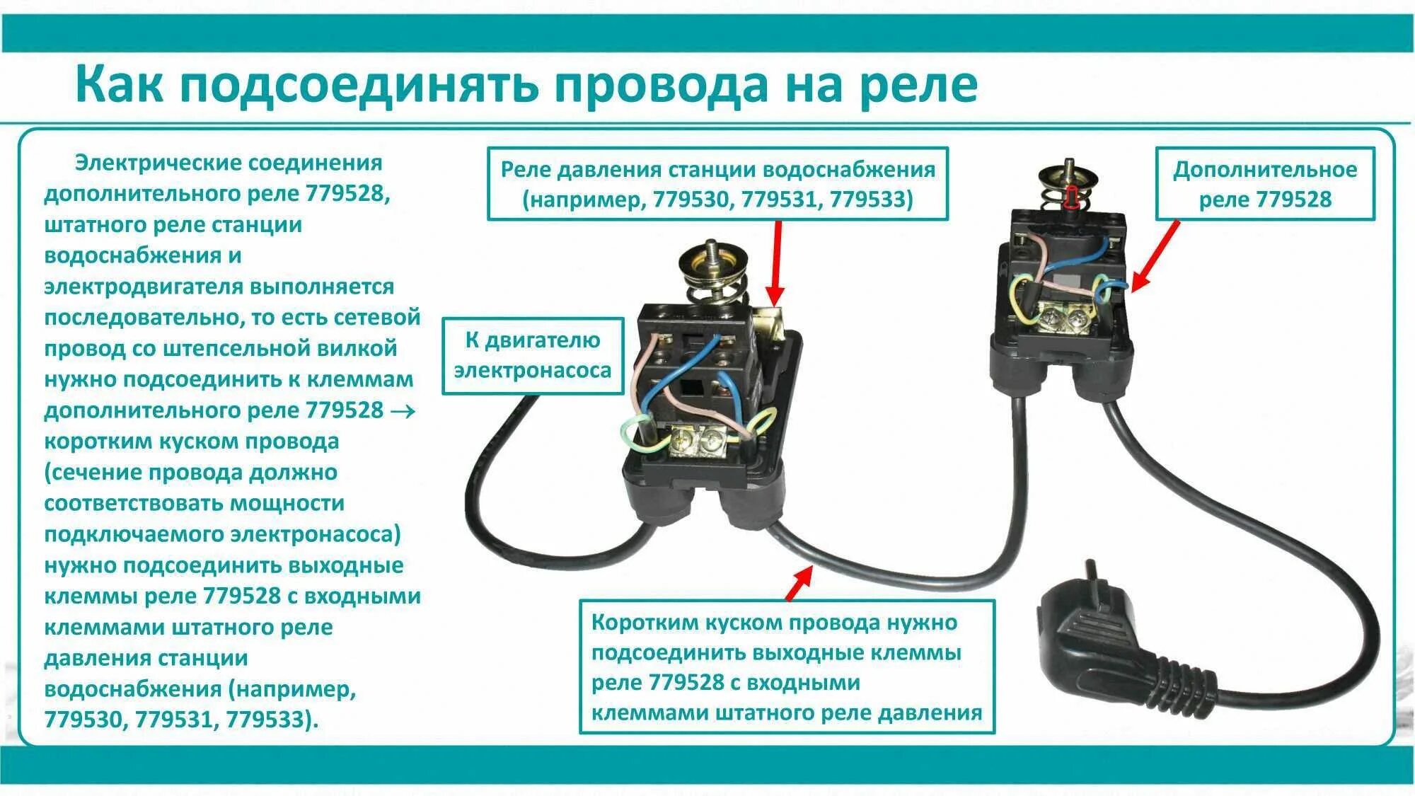 Подключение блока автоматики к реле подробно Реле сухого хода вспомогательное 0.9-0.1 бар (гайка) AQUATICA (779528) купить в 