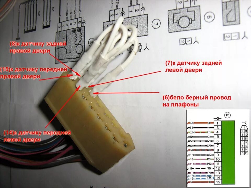 Подключение блока индикации ваз 2110 Колодка для подключения маршрутного компьютера (БК). - Lada 21102, 1,6 л, 2001 г