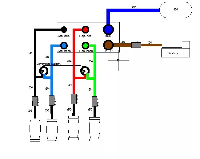 Подключение блока клапанов пневмоподвески Распиновка блока клапанов пневмоподвески туарег CarsVideo.ru