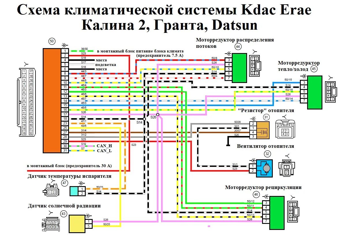 Подключение блока климат контроля Климат контроль от Калины 2. Выводим сигнал запроса включения кондиционера из CA