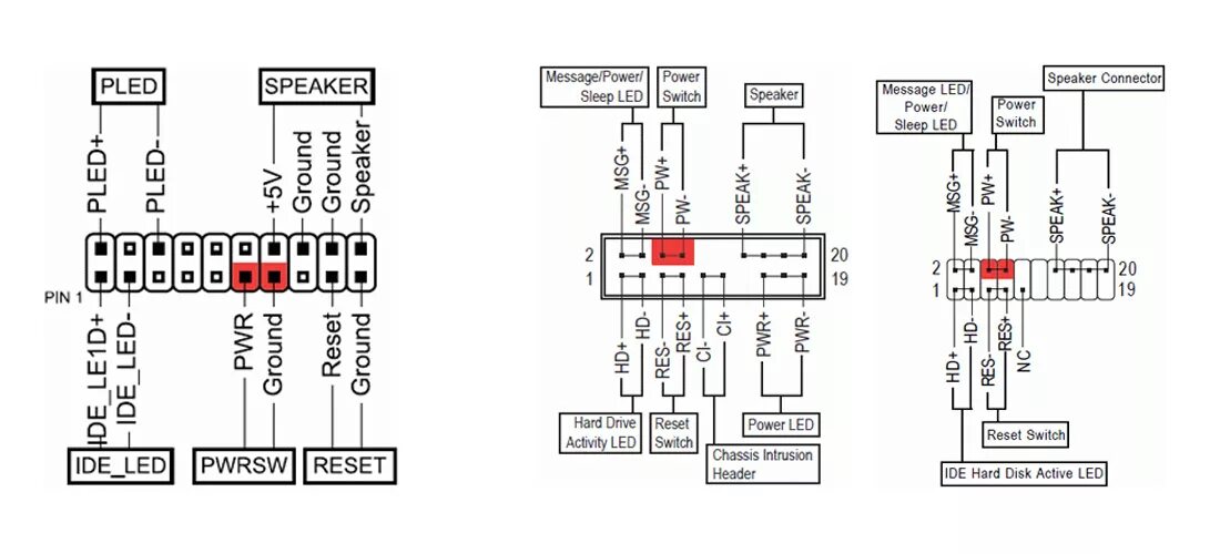 Подключение блока кнопок Как включить компьютер без блока