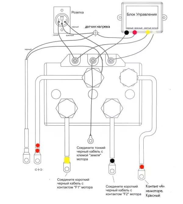Подключение блока лебедки Пульт радиоуправления лебедкой универсальный 2 больших (оранж)