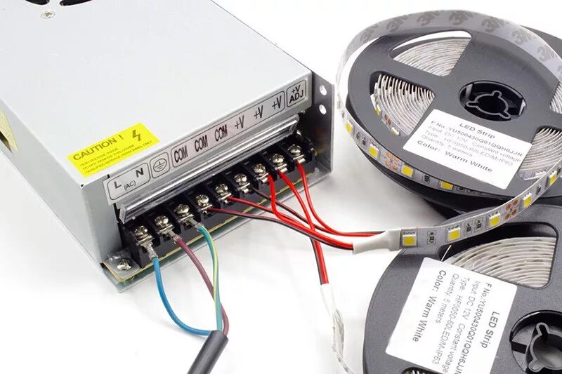 Подключение блока питания 5m 5630 IP65 waterproof LED Strip Light 12V 60LEDs Led Tape outdoor light - WF-5