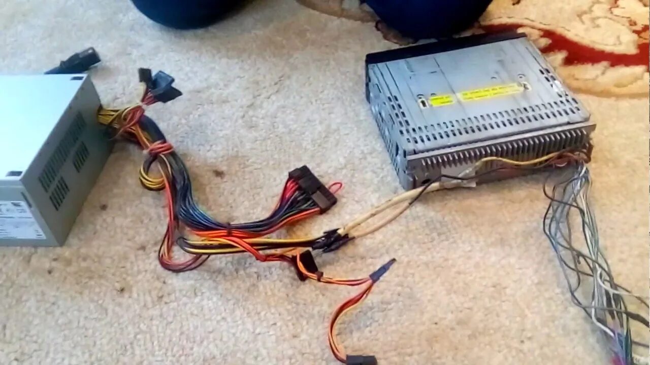 Подключение блока питания Подключение Автомагнитолы к Копьютерному блоку питания на 400w - YouTube