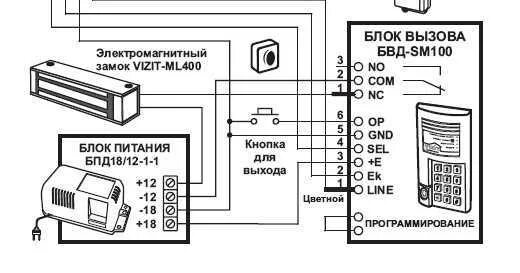 Подключение блока питания домофона Блок питания vizit