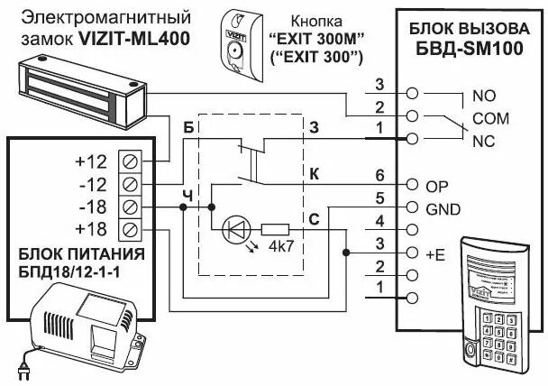 Подключение блока питания домофона Источник питания VIZIT БПД 18/12-1-1 Купить в Москве, цены Benitex