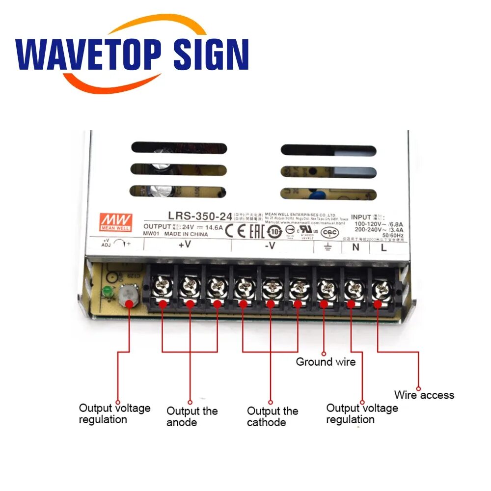 Подключение блока питания китай WaveTopSign, импульсный источник питания, 5 В, 12 В, 24 В, 36 В, 48 В постоянног